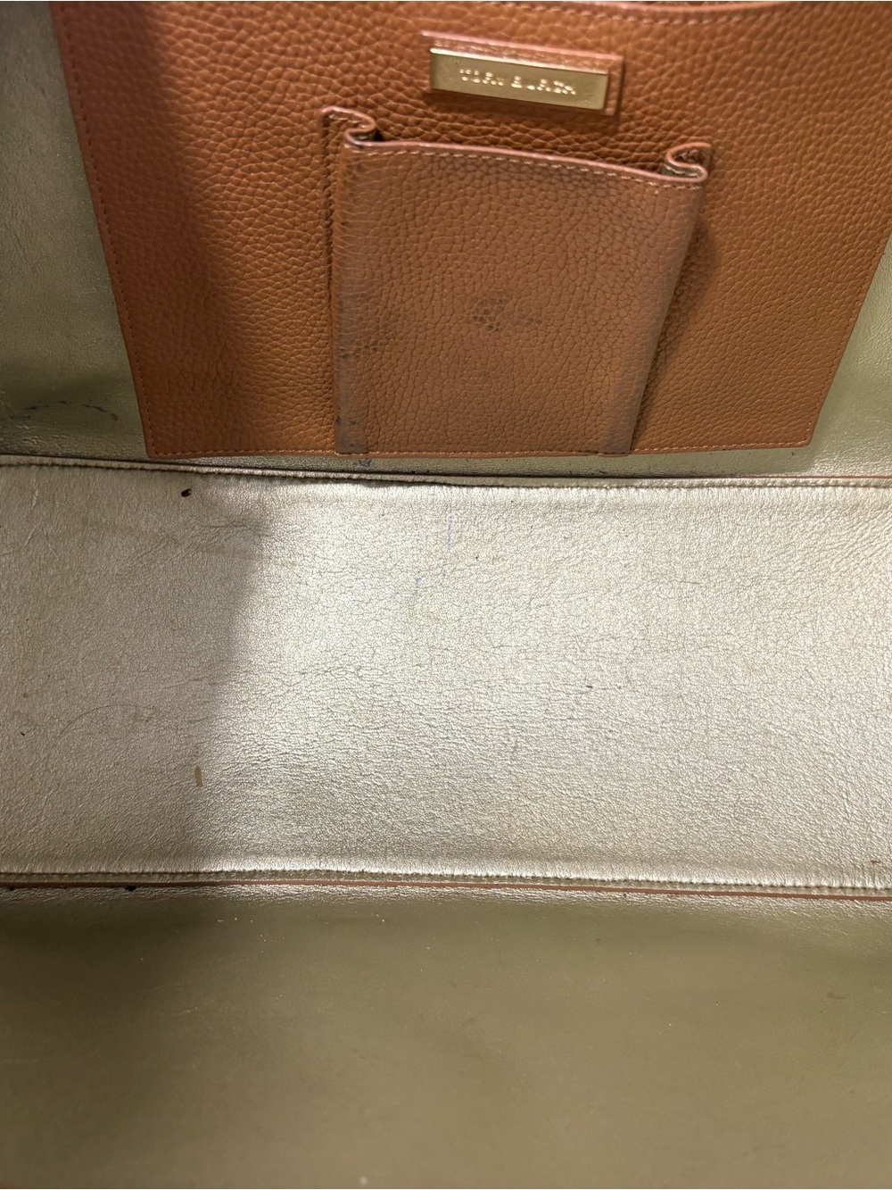 Tory Burch Pebbled Leather Tote in Cognac - Picture 2 of 6